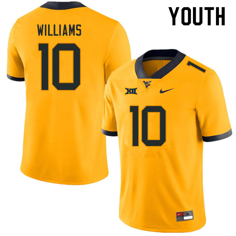 Youth #10 Jarel Williams West Virginia Mountaineers College Football Jerseys Sale-Gold - Click Image to Close